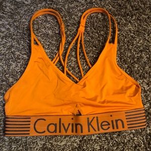 Calvin Klein orange bralette size small